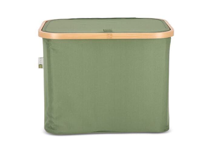 Panier de rangement personnalisé en rPET et bambou Sogne Vert olive